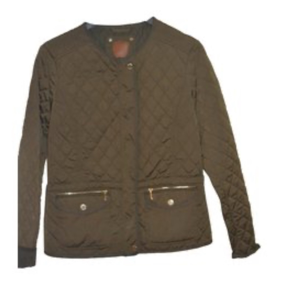 Massimo Dutti Brown Utility Jacket Quilted Tailored